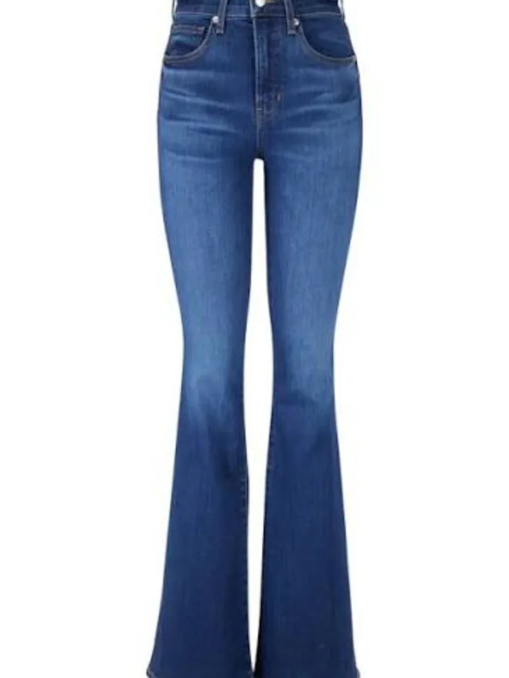 Veronica Beard Sierra High Rise Cropped Flare Jeans Blue Wash 27 J232022820276SR